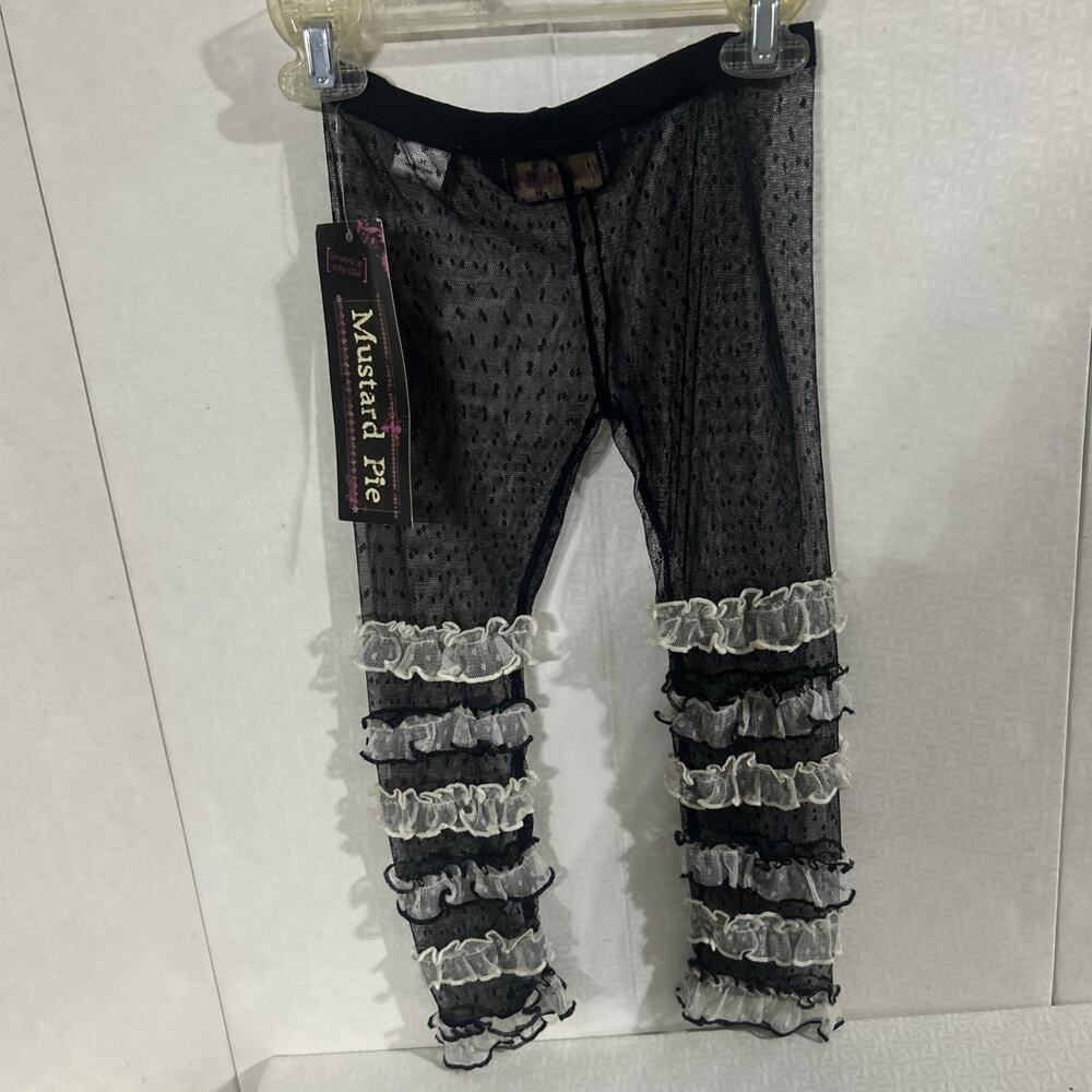 Mustard Pie Size 3t Mesh Leggings With Ruffles